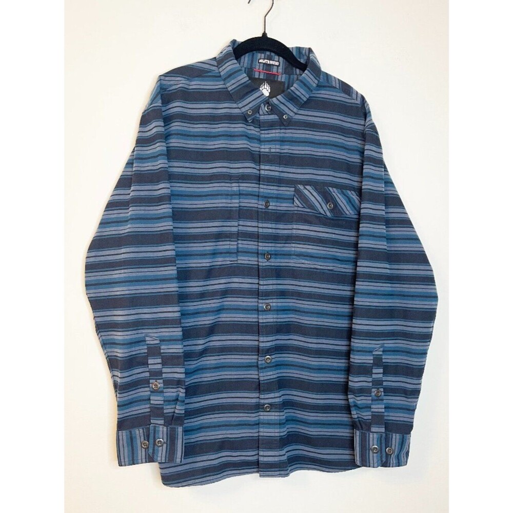 Alaskan Hardgear by Duluth Trading Men's Standard Fit XL Blue Stripe Button Down